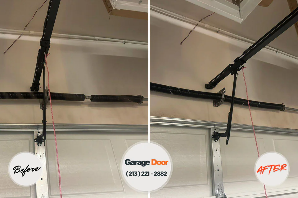 Before and after: garage door repair Dibble, OK